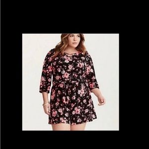 Floral Lace Up Romper